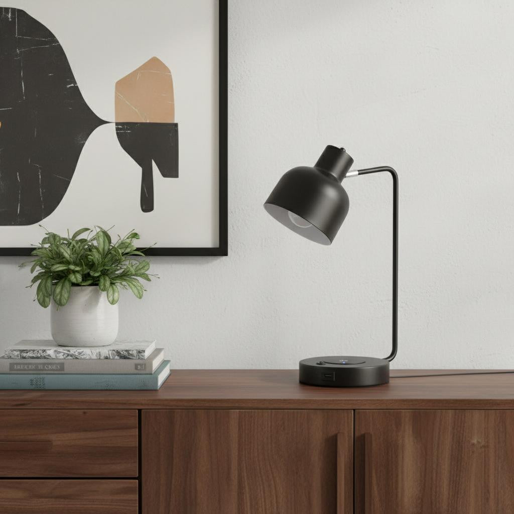 Black Desk Table Lamp w/ Shade
