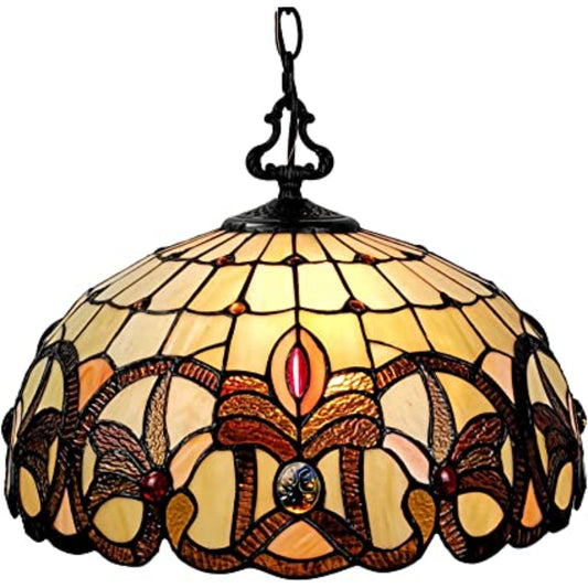 Tiffany Style Stained Glass 2 Light Glass Dimmable Ceiling Light