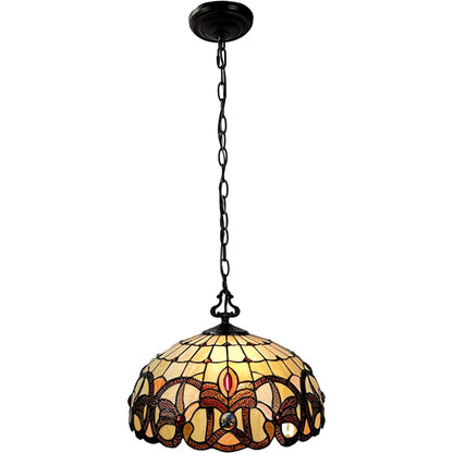Tiffany Style Stained Glass 2 Light Glass Dimmable Ceiling Light