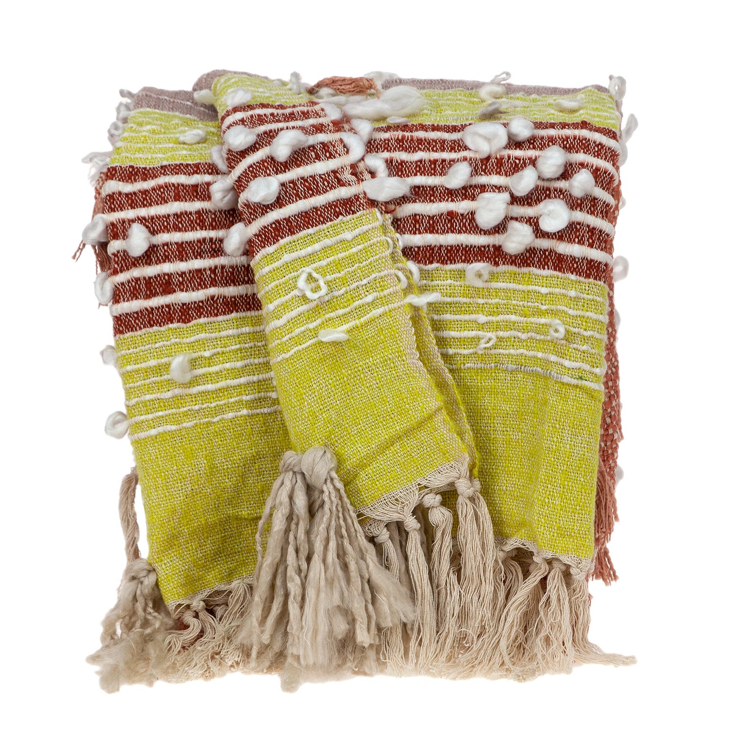 Burnt Orange & Yellow Reversible Woven Throw