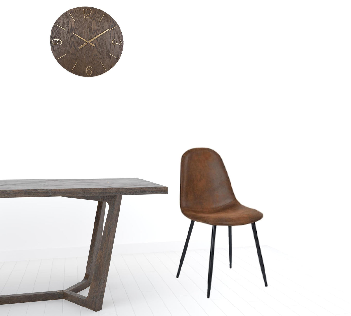 Brown & Black Faux Leather Dining Chairs - Set of 4