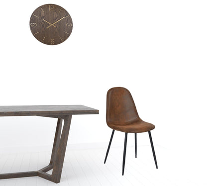 Brown & Black Faux Leather Dining Chairs - Set of 4