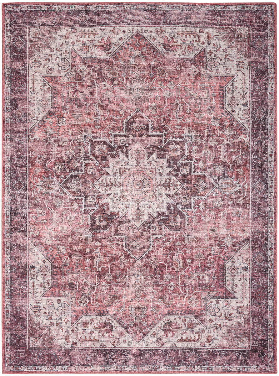 Nourison Red Machine Washable Rug - 5'2" x 7'