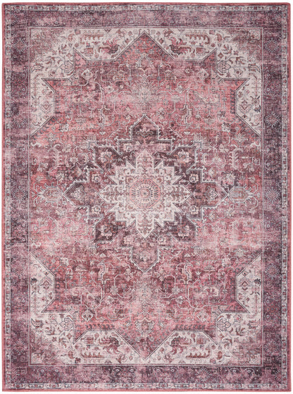 Nourison Red Machine Washable Rug - 5'2" x 7'