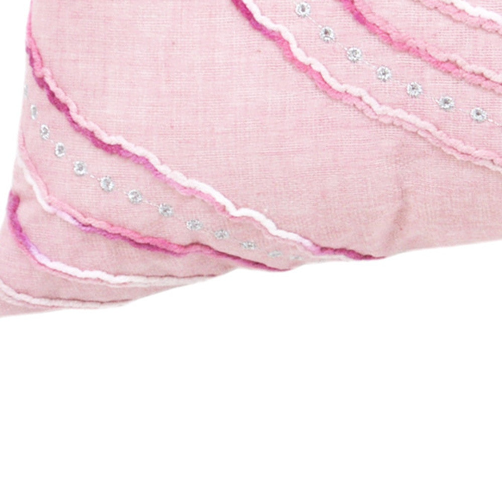 Pink White & Silver Abstract Pillow w/ Tassels