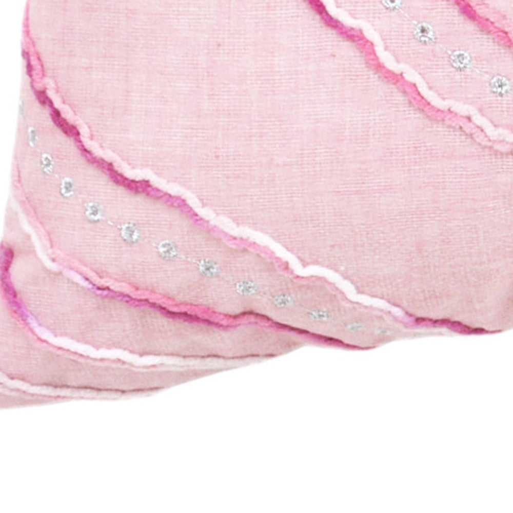 Pink White & Silver Abstract Pillow w/ Tassels