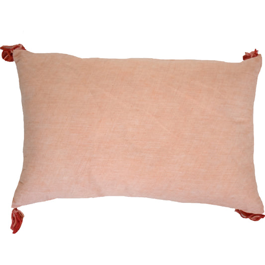 Coral Geometric Pillow w/ Tassels