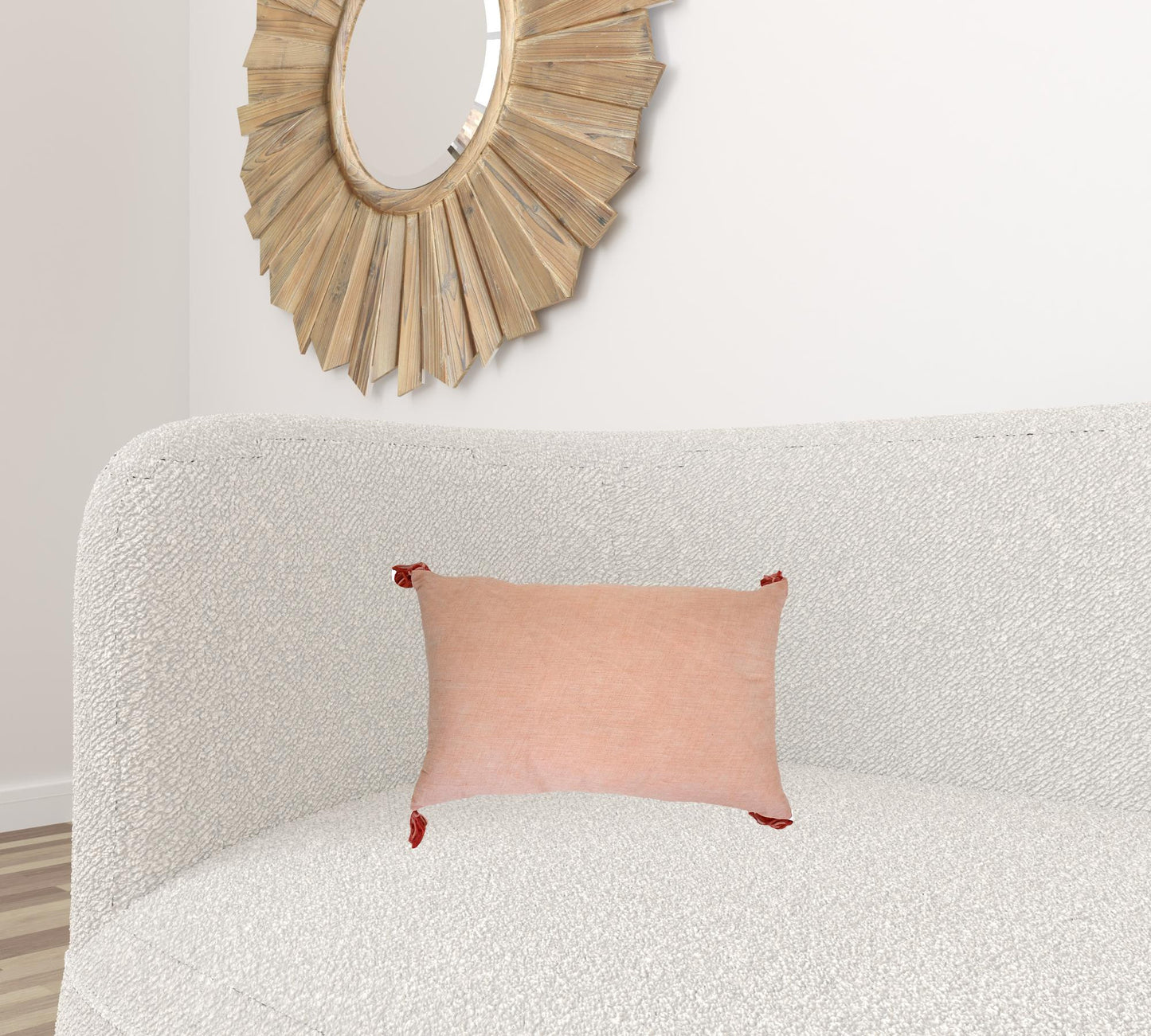 Coral Geometric Pillow w/ Tassels