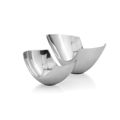 Set of Two Mod Scoop Centerpiece Bowls