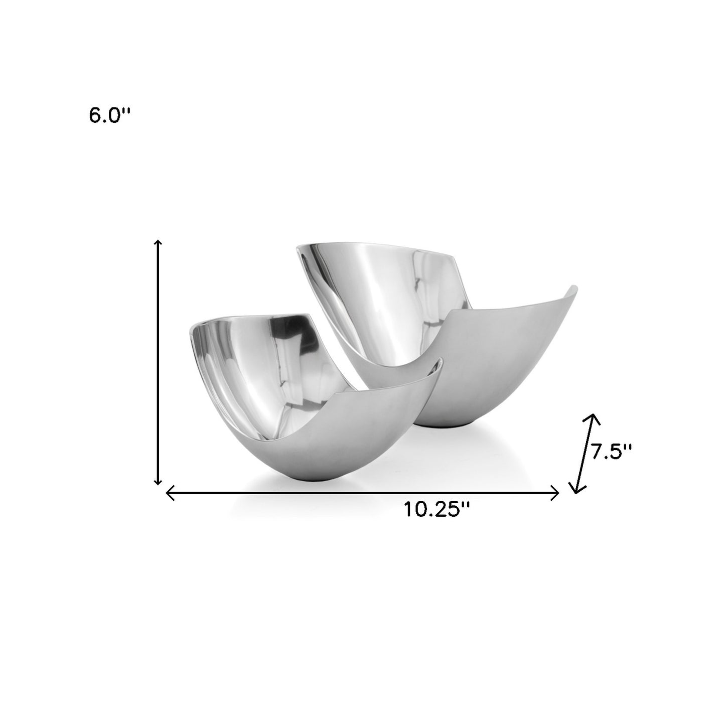 Set of Two Mod Scoop Centerpiece Bowls