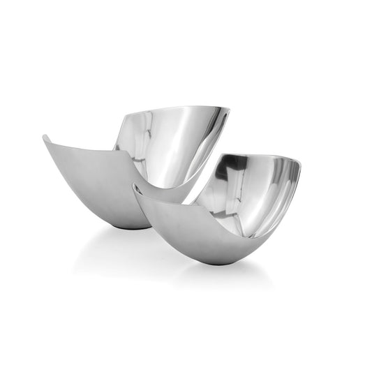 Set of Two Mod Scoop Centerpiece Bowls