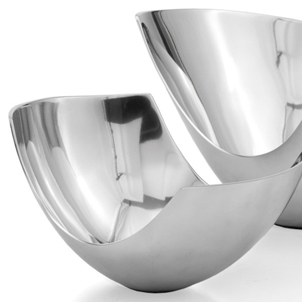 Set of Two Mod Scoop Centerpiece Bowls