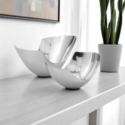 Set of Two Mod Scoop Centerpiece Bowls