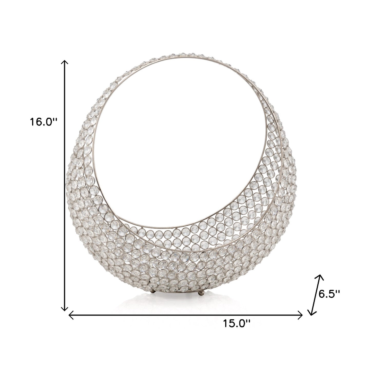 Silver and Faux Crystal Bling Ring Basket