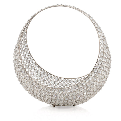 Silver and Faux Crystal Bling Ring Basket