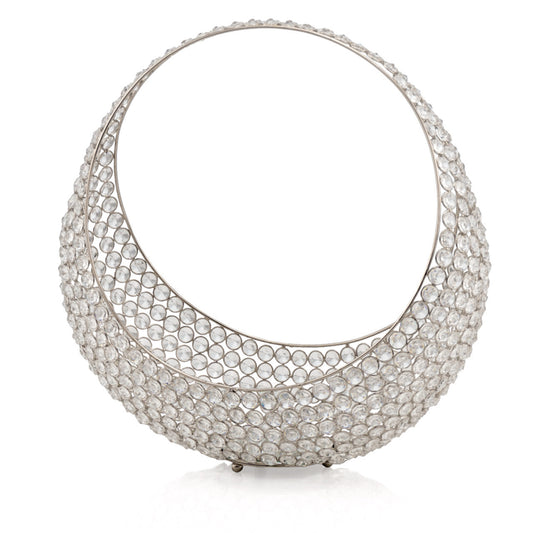 Silver and Faux Crystal Bling Ring Basket