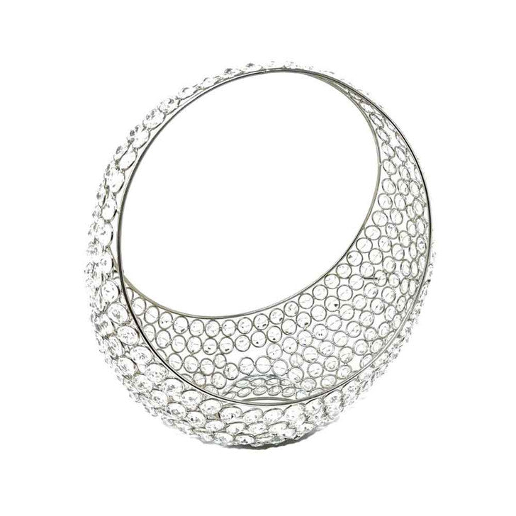 Silver and Faux Crystal Bling Ring Basket