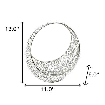 Silver and Faux Crystal Bling Ring Basket