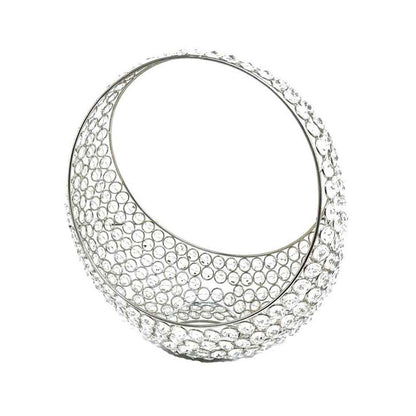 Silver and Faux Crystal Bling Ring Basket