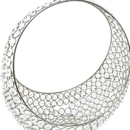 Silver and Faux Crystal Bling Ring Basket