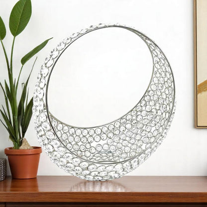 Silver and Faux Crystal Bling Ring Basket