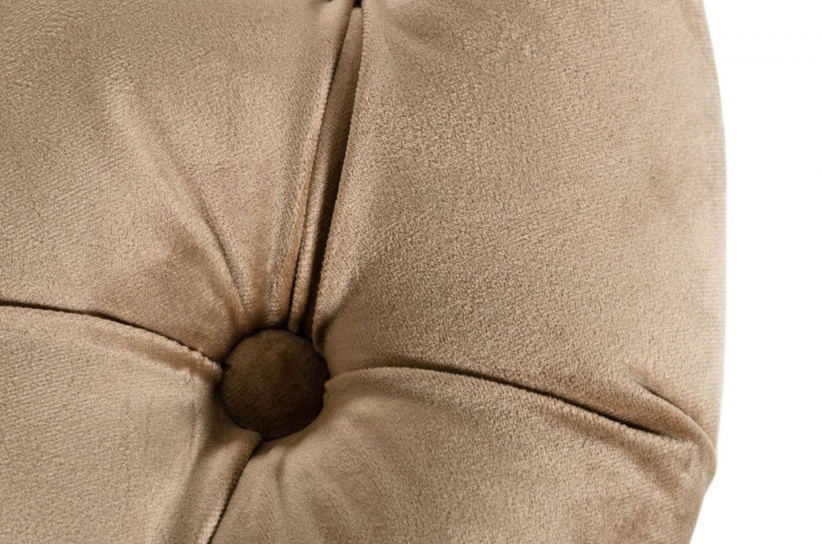 Beige Velvet Sofa With Gold Legs