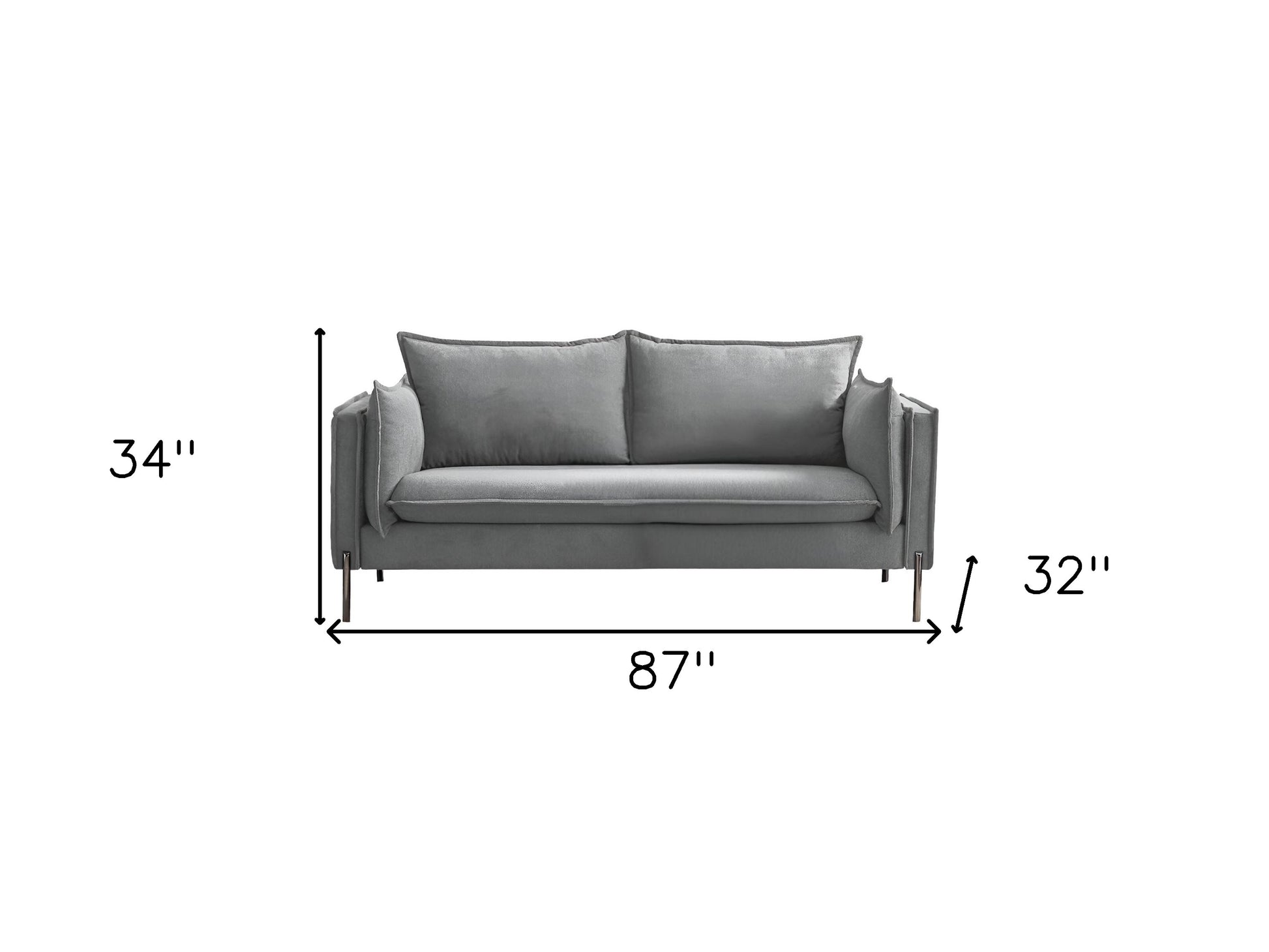 Gray Sofa With Black Legs