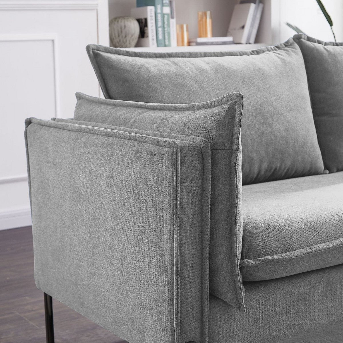 Gray Sofa With Black Legs