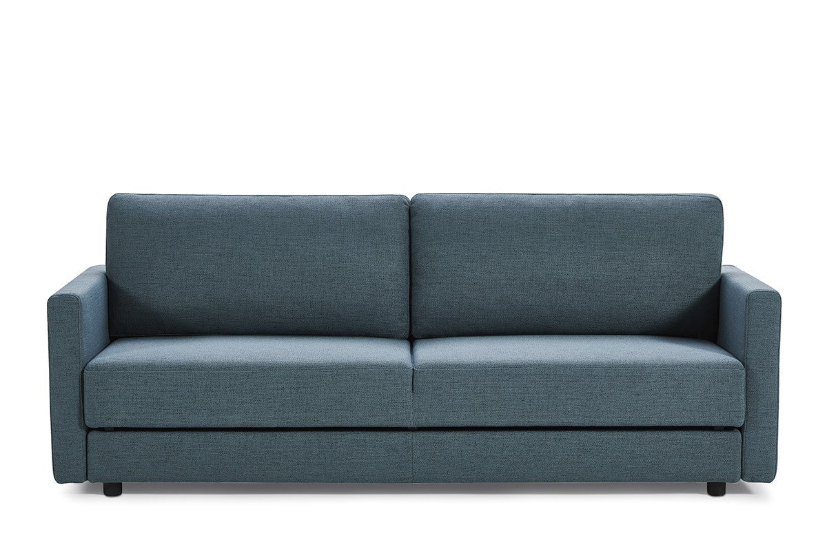 Blue Green Sleeper Sofa With Silver Legs