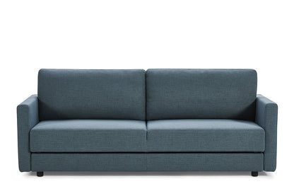 Blue Green Sleeper Sofa With Silver Legs