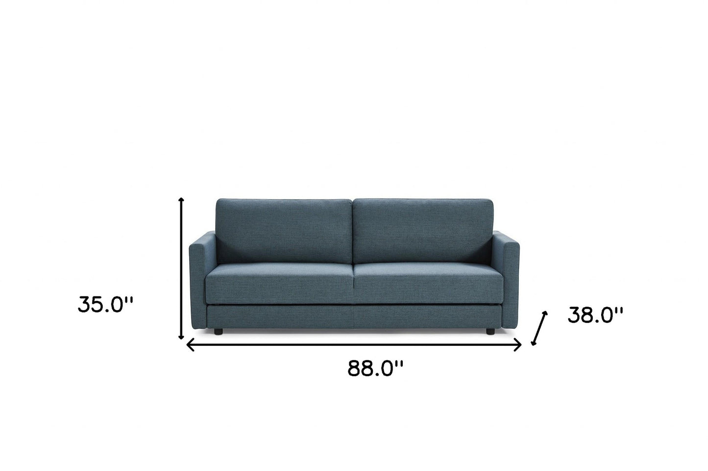 Blue Green Sleeper Sofa With Silver Legs