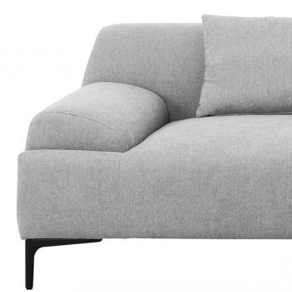 Gray Sofa & Toss Pillows With Black Legs