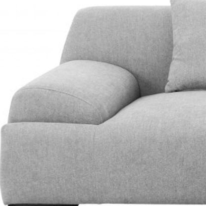 Gray Sofa & Toss Pillows With Black Legs