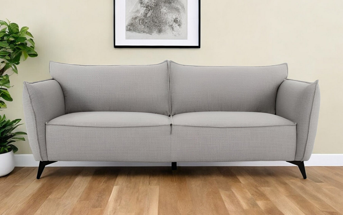 Gray Sofa With Black Legs