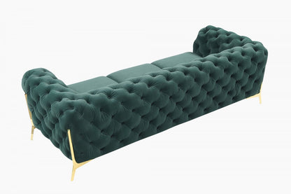 Green Velvet Sofa With Gold Legs