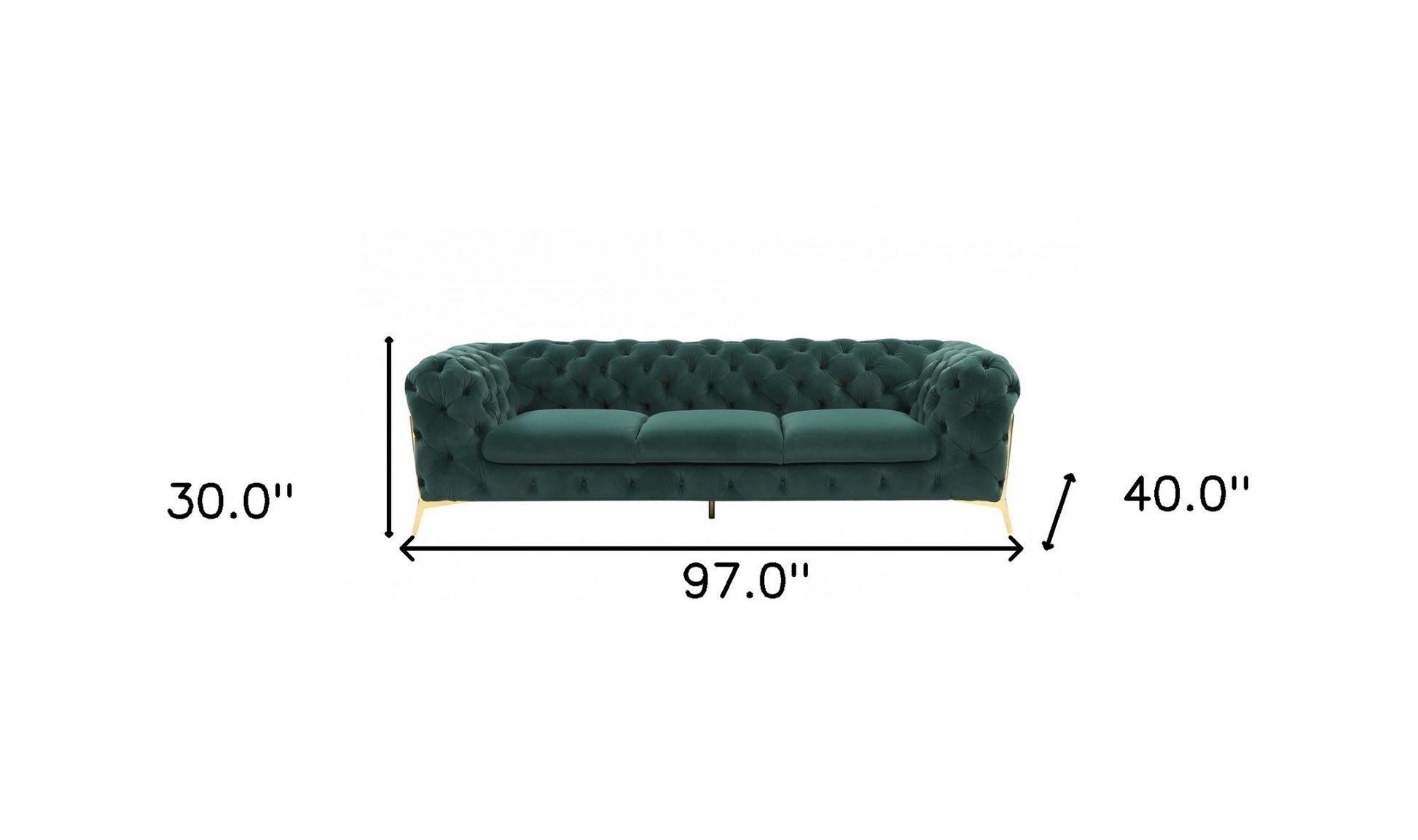 Green Velvet Sofa With Gold Legs