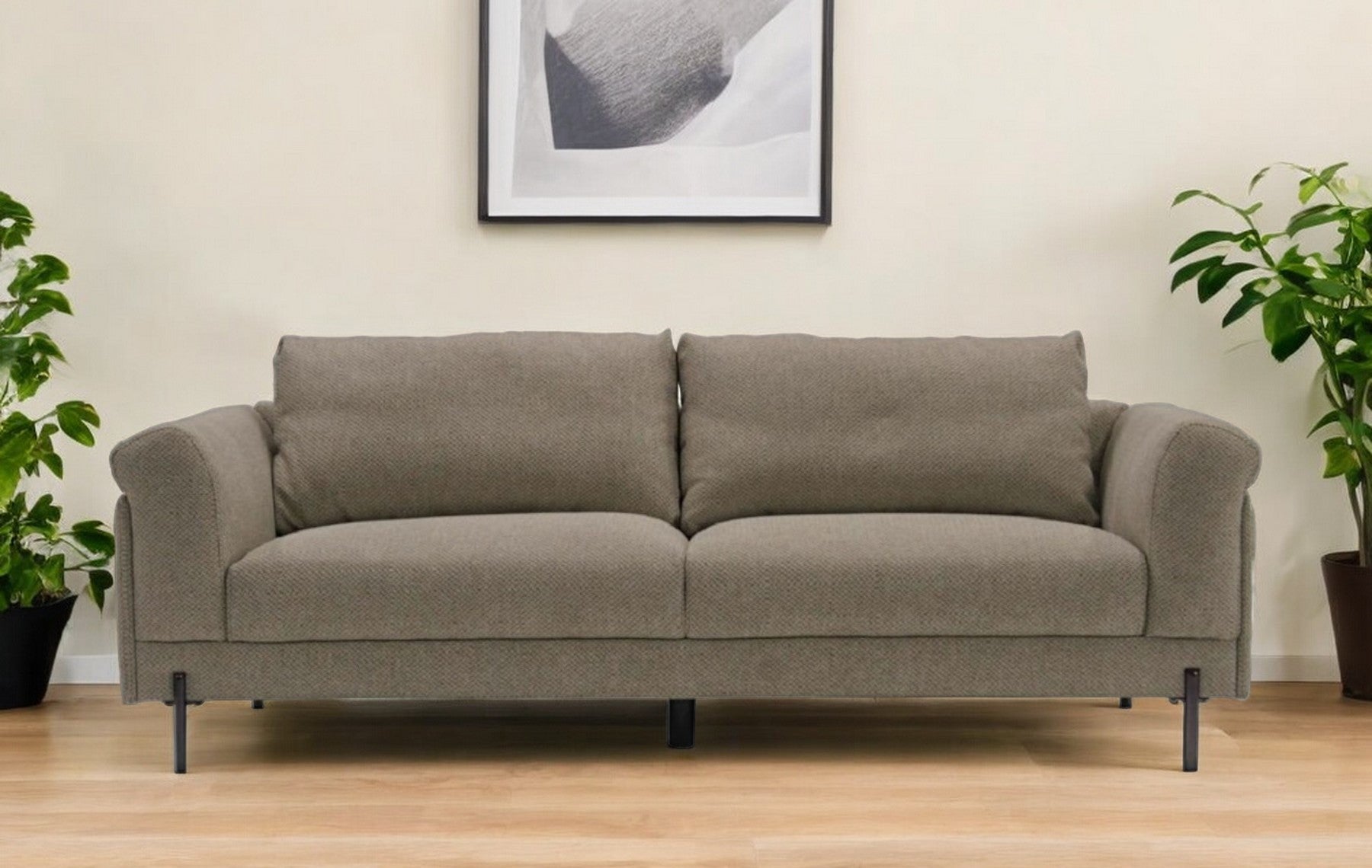Beige Sofa With Black Legs