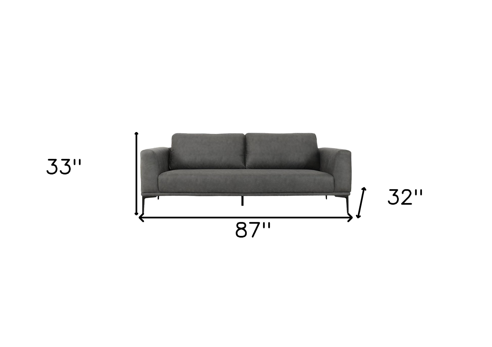 Dark Gray Sofa With Black Legs