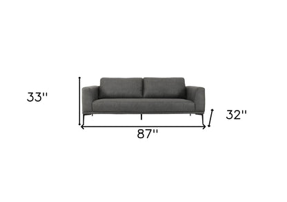 Dark Gray Sofa With Black Legs