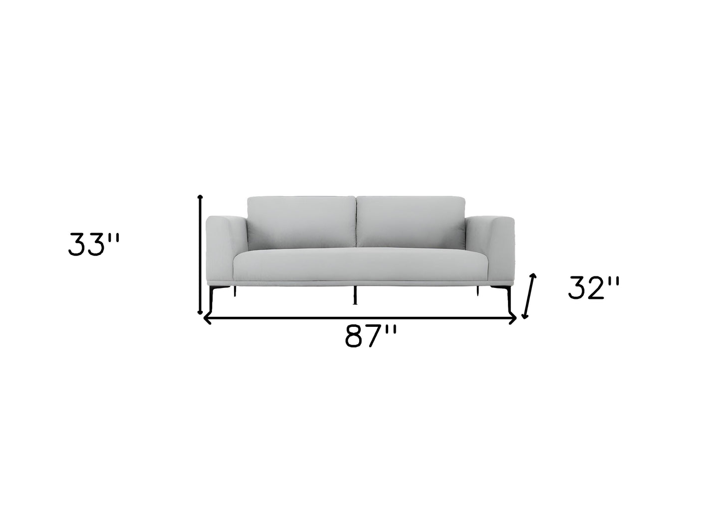 Light Gray Sofa With Black Legs