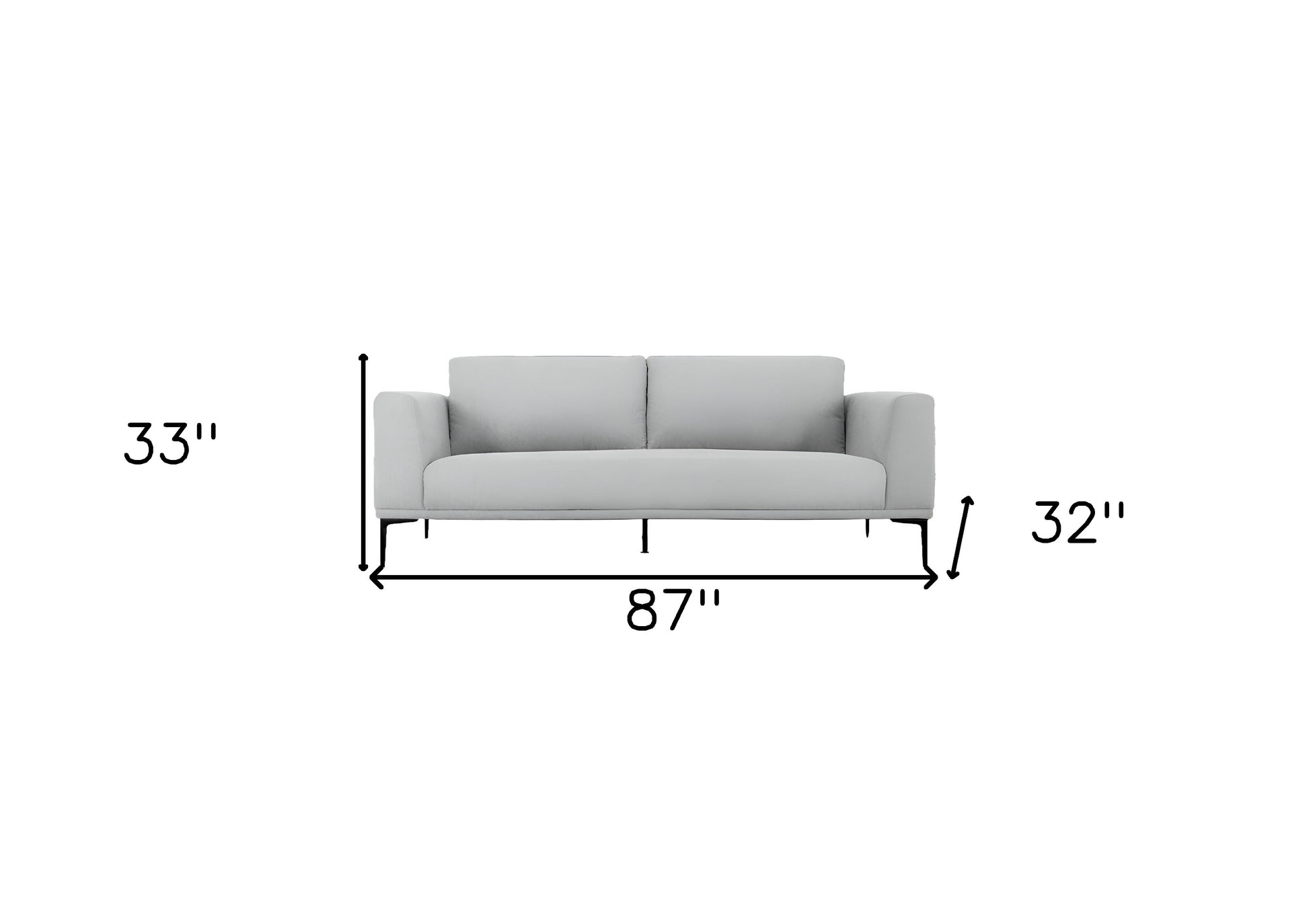 Light Gray Sofa With Black Legs