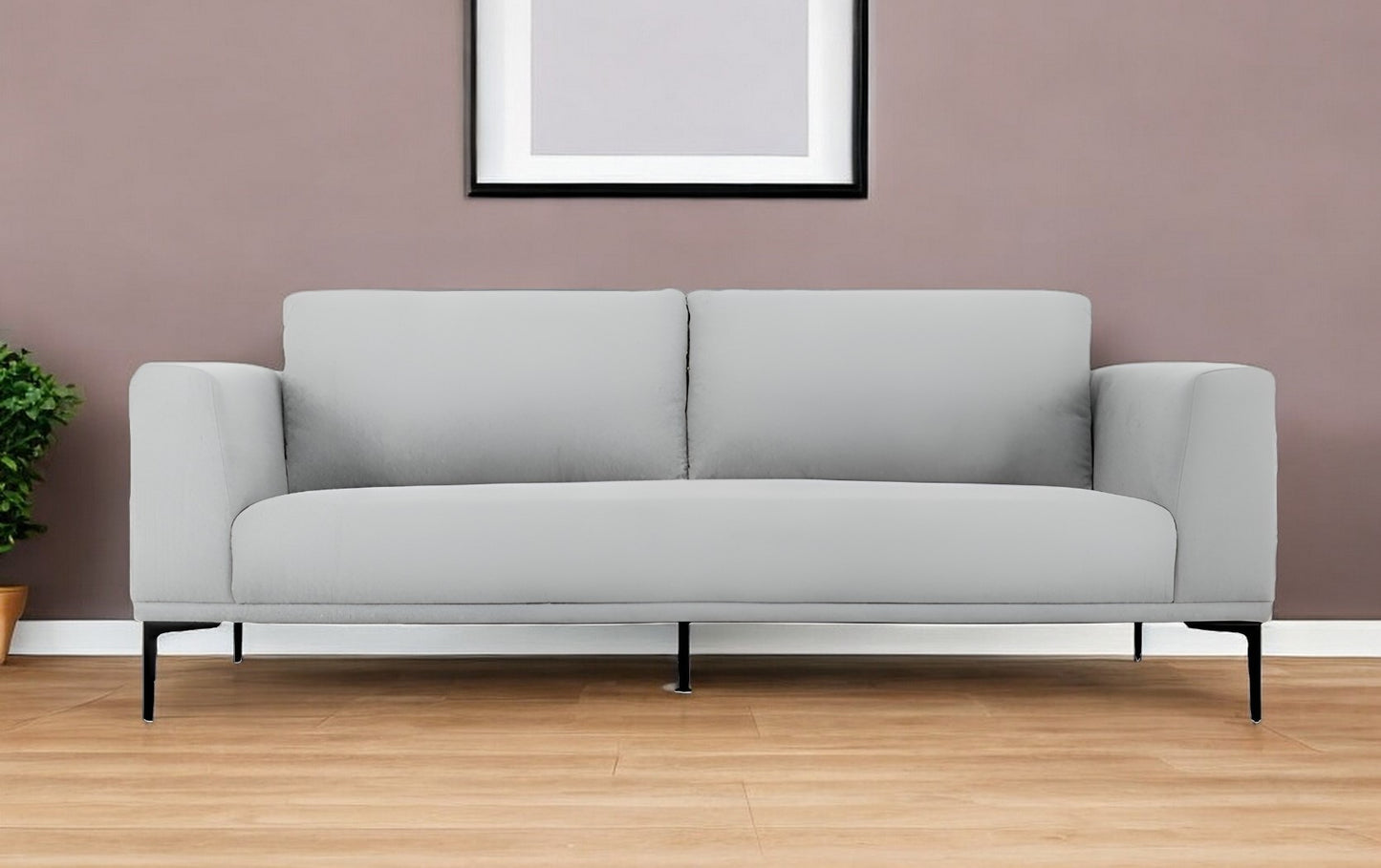 Light Gray Sofa With Black Legs