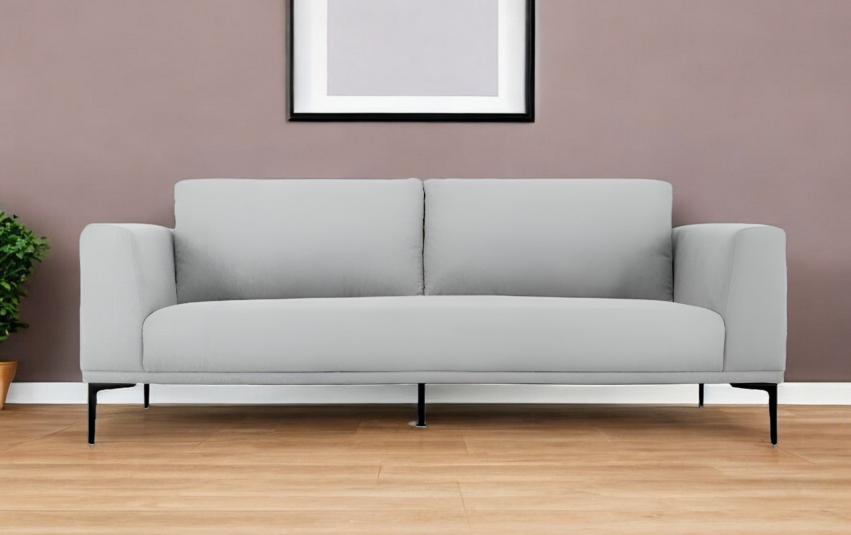 Light Gray Sofa With Black Legs