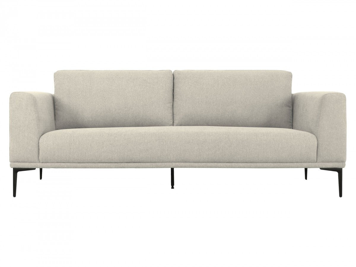 Thaddeus Beige Sofa With Black Legs