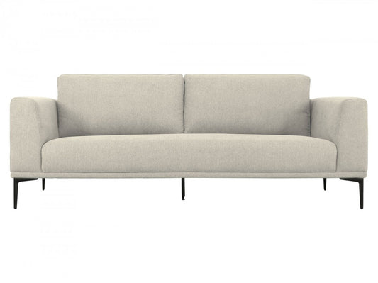 Thaddeus Beige Sofa With Black Legs
