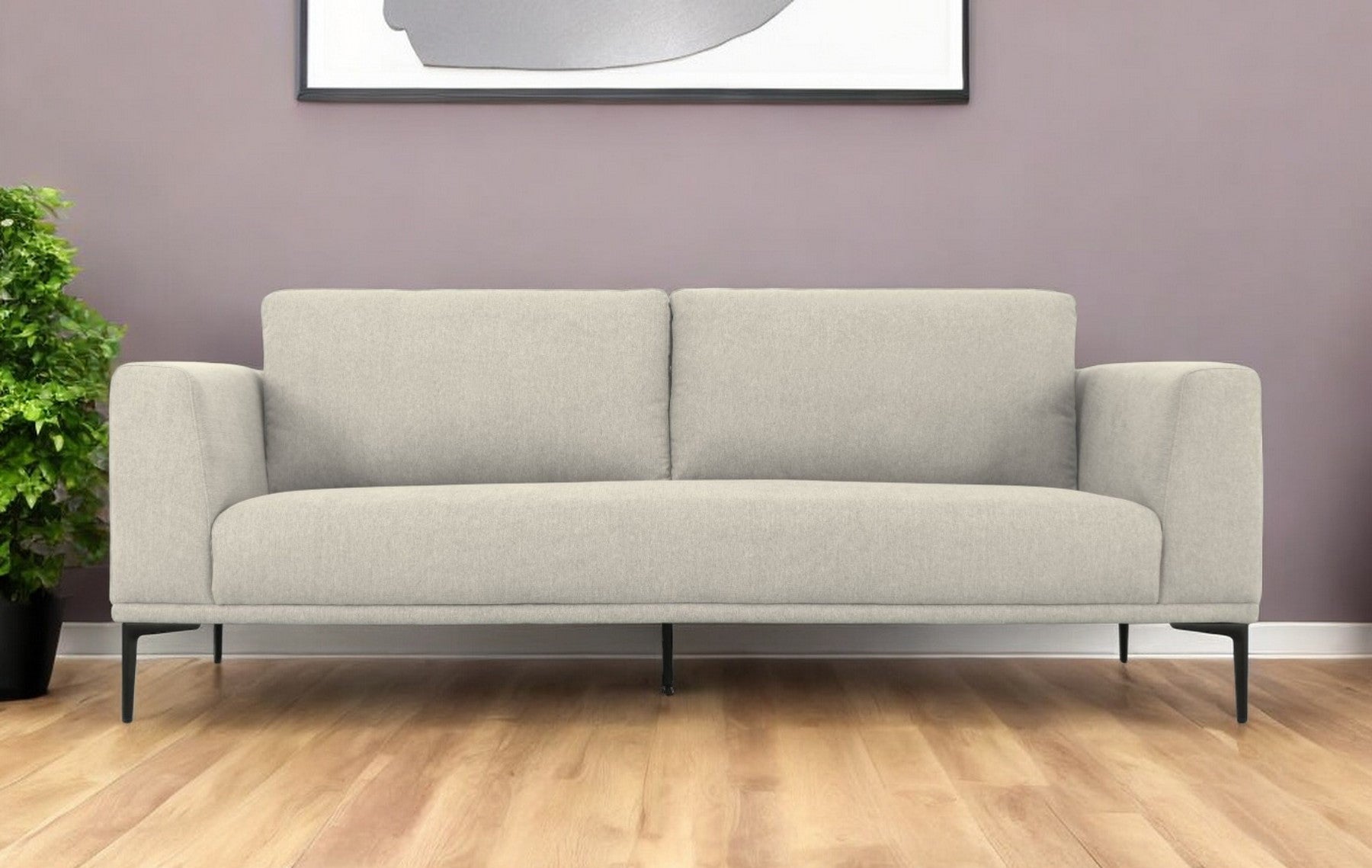 Beige Sofa With Black Legs