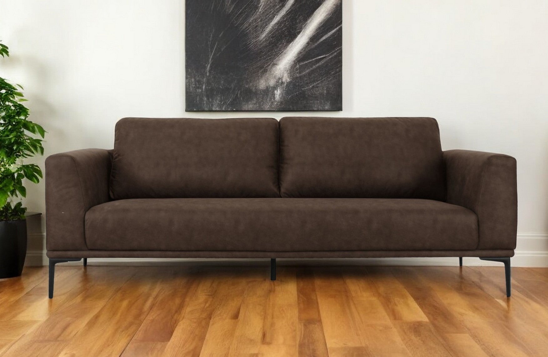 Brown Sofa With Black Legs