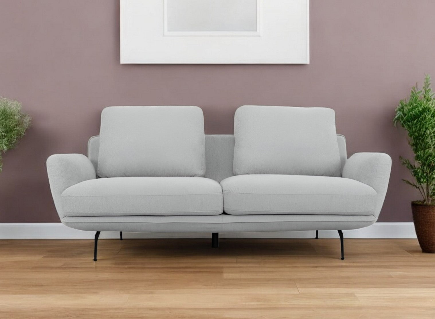 Light Gray Sofa With Black Legs