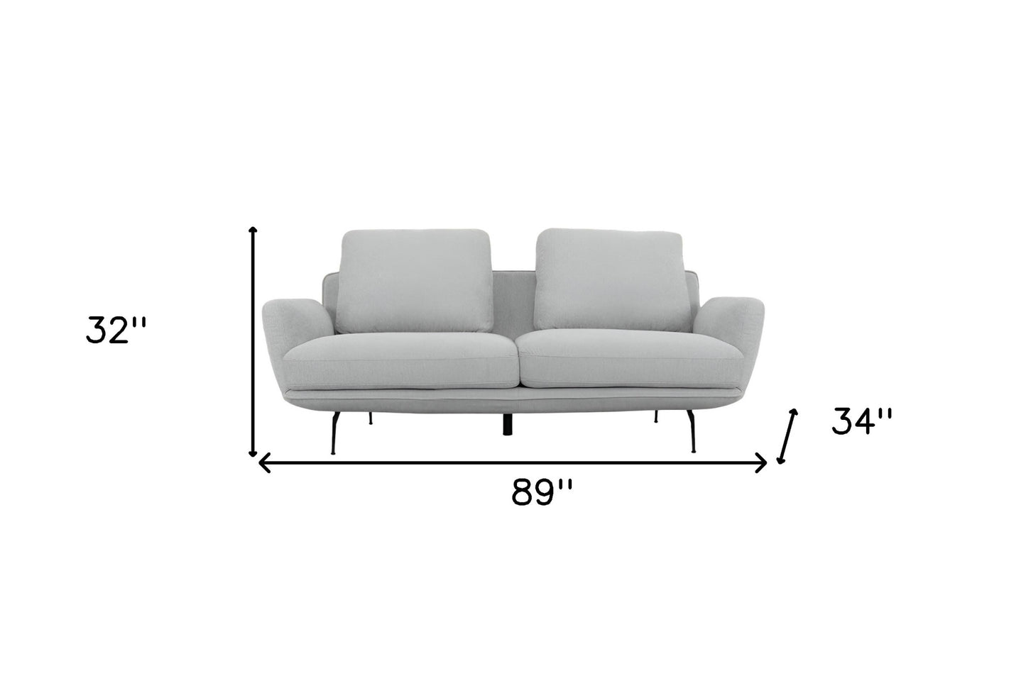 Light Gray Sofa With Black Legs