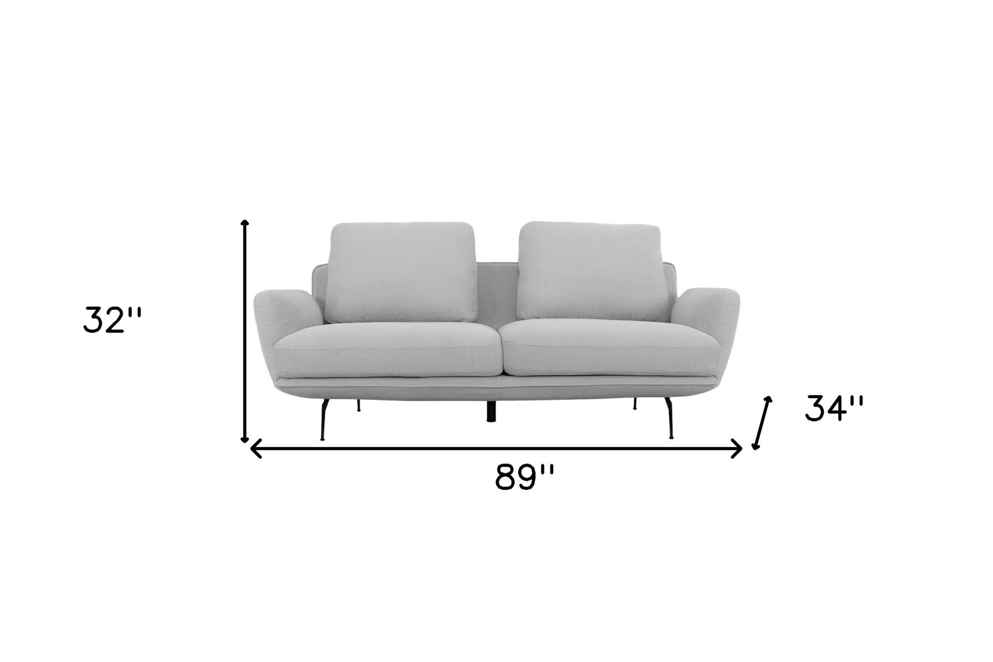 Light Gray Sofa With Black Legs
